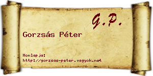 Gorzsás Péter névjegykártya