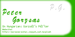 peter gorzsas business card